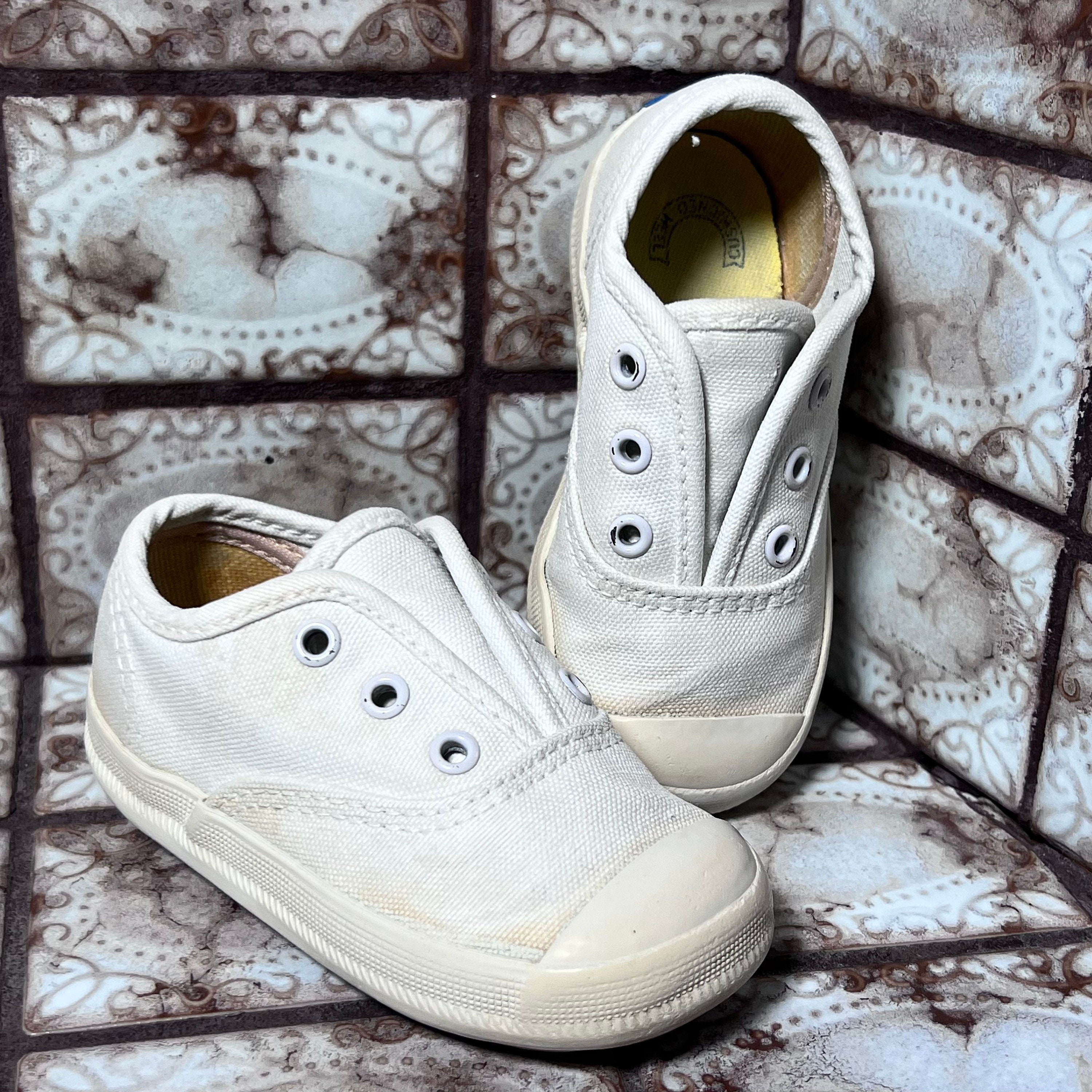 Vintage 80 s KEDS Canvas White cream Kids Shoes Sz 5 Etsy Israel