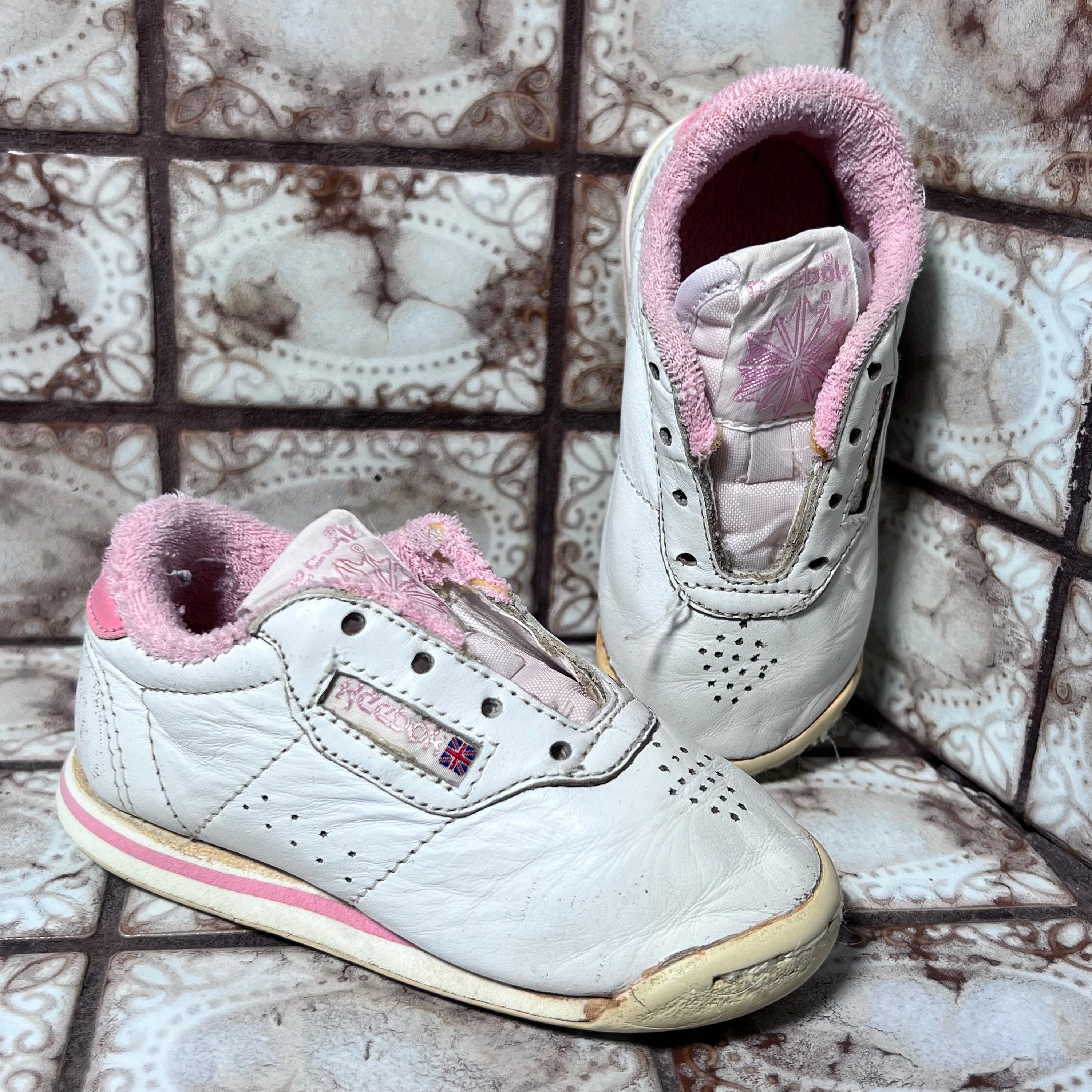 80's REEBOK Classic Leather Pink/white Shoes -