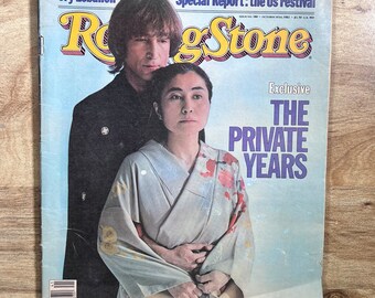 John Lennon Yoko Ono, Vintage Rolling Stone Magazine, October 14