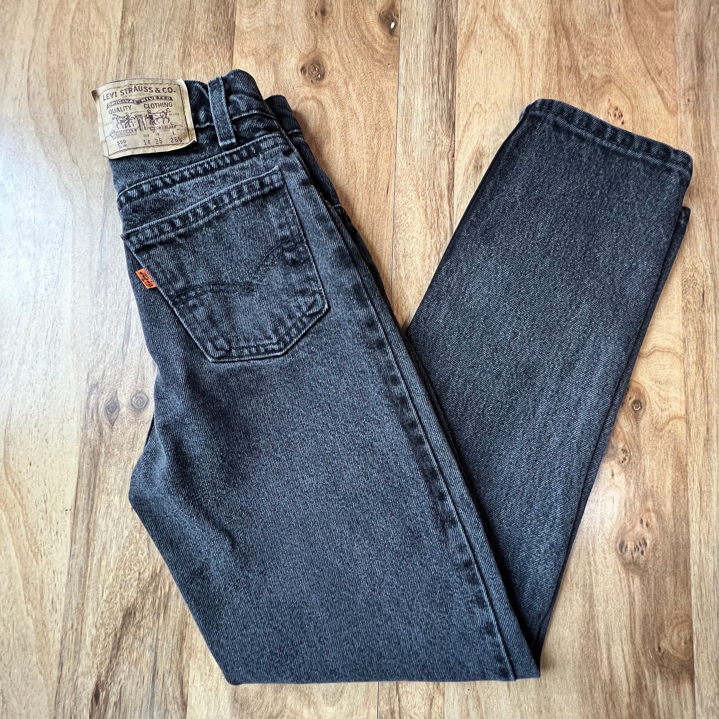 Vintage 80's/90's Levi's 550 Orange Tab Relaxed Fit Black Gray