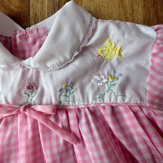 Vintage 1980s CRADLE TOGS Pink Gingham Springtime… - image 2