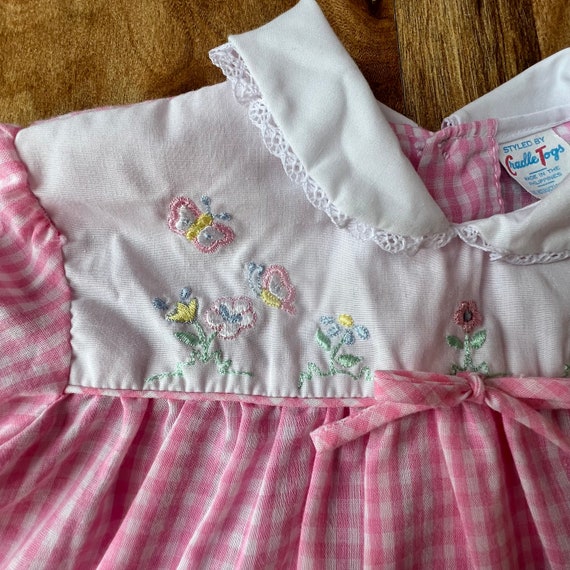 Vintage 1980s CRADLE TOGS Pink Gingham Springtime… - image 3