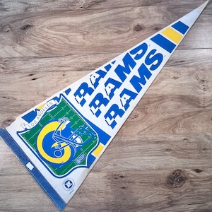 Vintage 80&#39;s LA Rams - Field & Helmet - Los Angeles Western Division - NFL Pennant by Wincraft