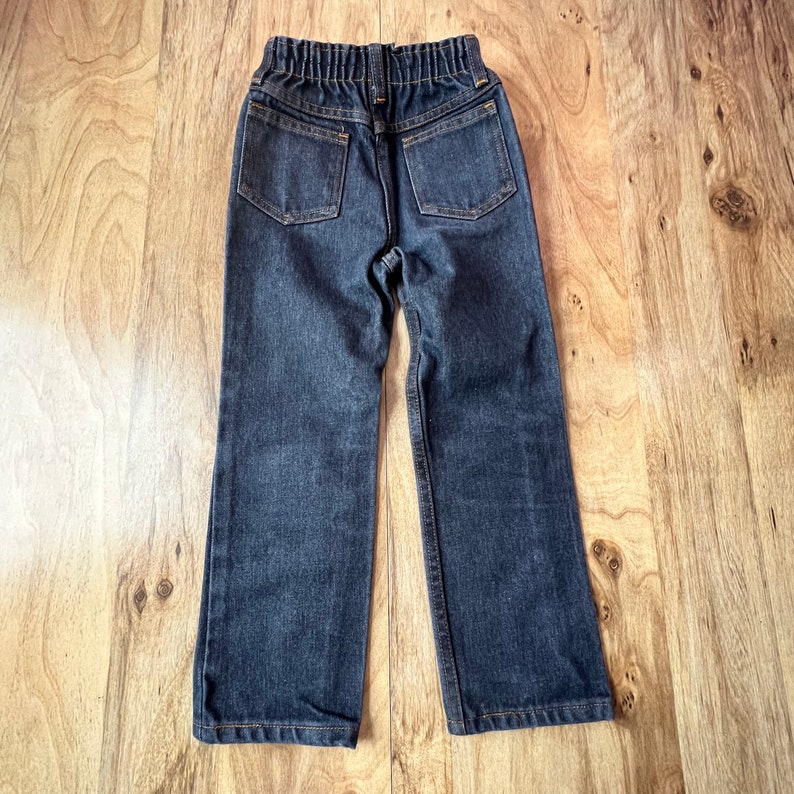 vintage 1980s SEARS Black Jeans Pantalon Denim Taille Élastique Kids Taille 6 Slim image 6