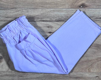 Vintage 1980s LITTLE BROOKE - Girls Purple Ruffle Pants - Bright Color - Elastic Waist - Kids Size 2T