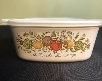 Vintage Corning Ware 70's - 1.5 Quart Le Persil La Sauge SPICE O