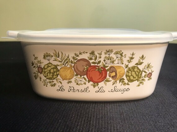 Vintage Corning Ware 70's - 1.5 Quart Le Persil La Sauge SPICE O
