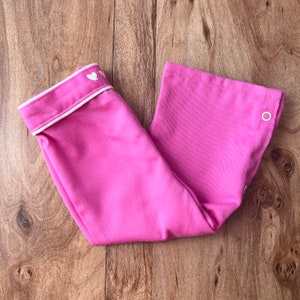 Vintage 1980s GARANIMALS - Girls Pink HEART Pants - Bright Color - Elastic Waist - Kids Size 12mo