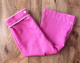 Vintage 1980s GARANIMALS - Girls Pink HEART Pants - Bright Color - Elastic Waist - Kids Size 12mo