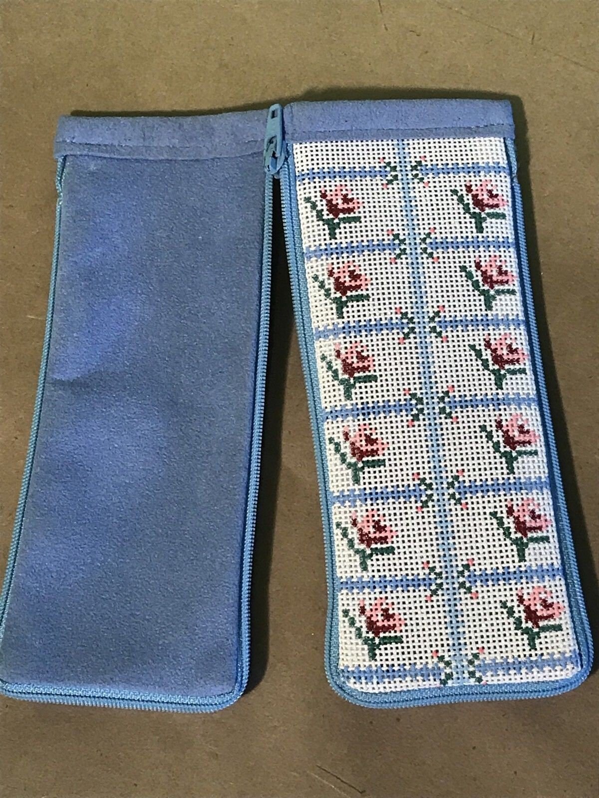 Stich & Zip Selffinishing FLORAL Roses Needlepoint Canvas Eyeglasses