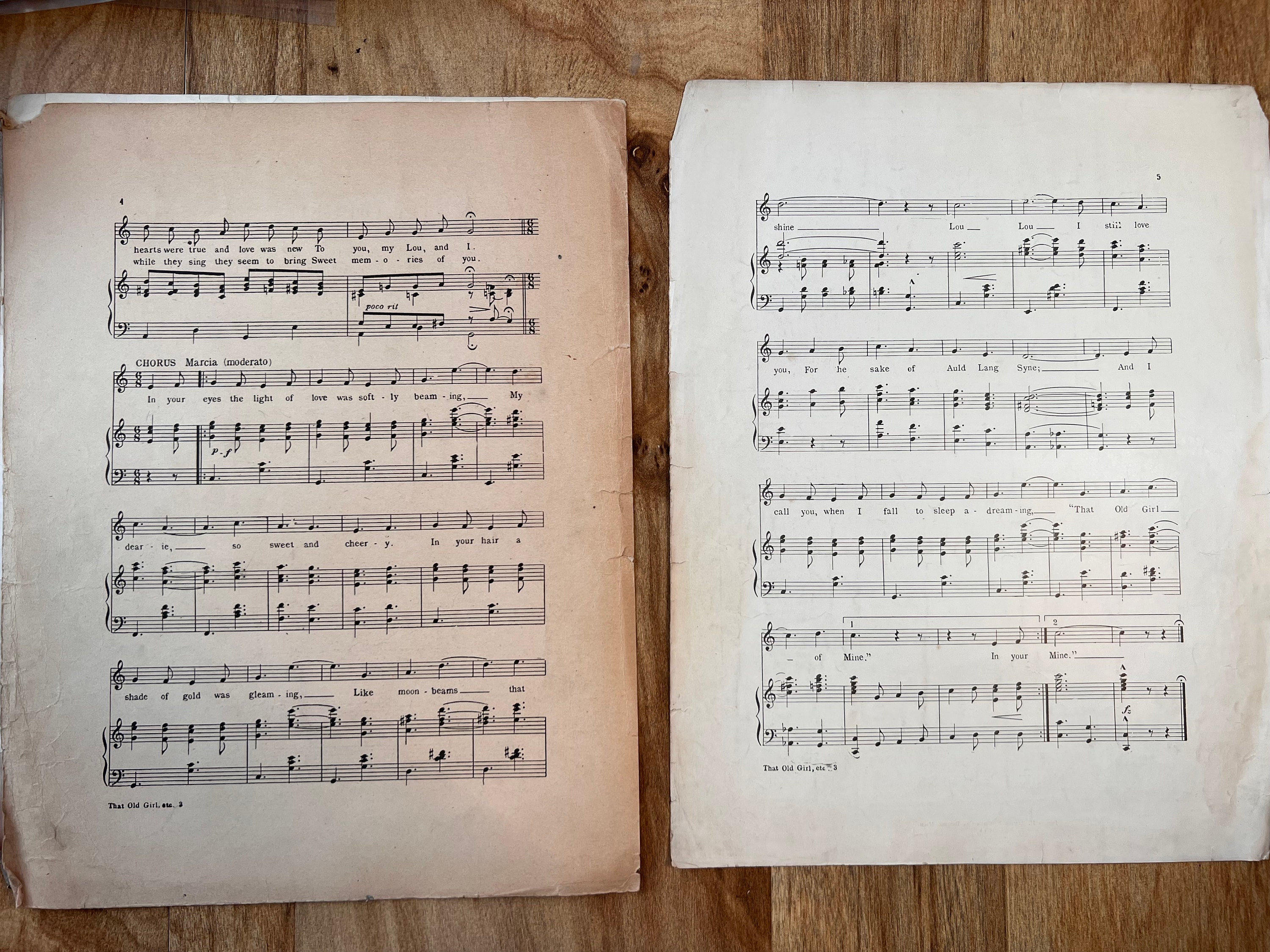 Early 1900's Ragtime Sheet Music: 