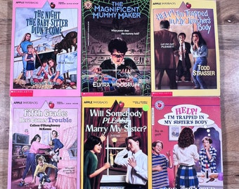 SCHOLASTIC Book Fair LOT of 6 Soft Cover Books (1989-1997) By: Apple Paperbacks