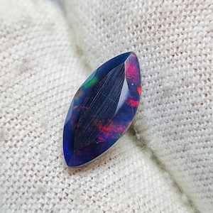 Opale noire, opale à facettes, 12 x 6 x 4 mm, opale éthiopienne naturelle, pierres précieuses en vrac à plusieurs feux, opale à facettes pour la fabrication de bijoux, petite opale en gros