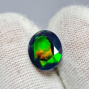 Opale noire à facettes, 1,8 ct, opale éthiopienne naturelle de 11 x 9 x 4 mm, pierres précieuses en vrac à plusieurs feux, opale à facettes pour la fabrication de bijoux, opale en gros