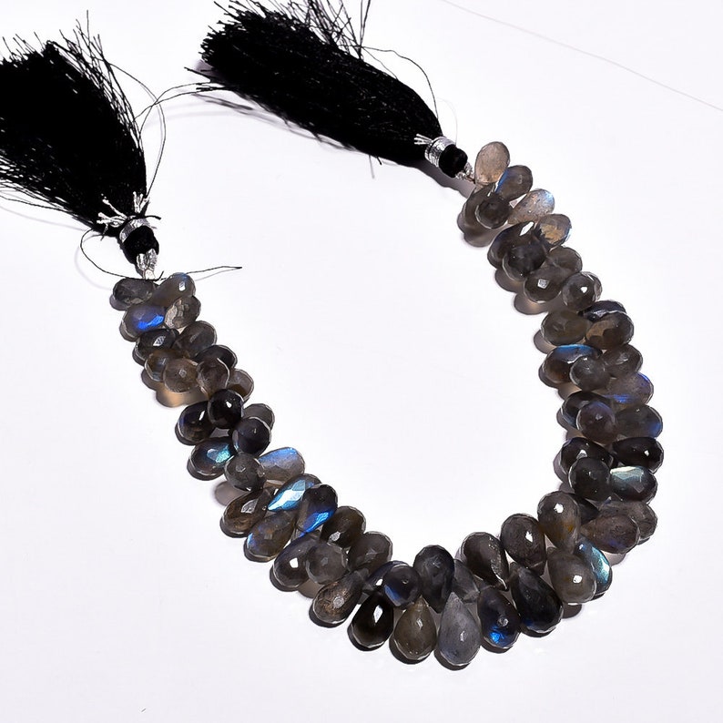 10X6 14X8mm Size 207.95Cts Labradorite Gemstone Beads Drops shape Beads Full Flashy Fire Labradorite Beads 8INCHES