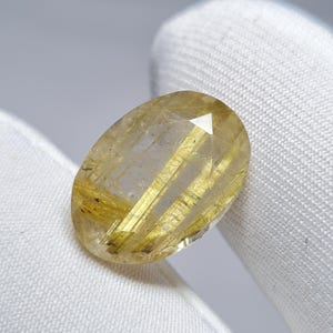 Natural Golden Rutile Quartz – 7.5 Carats, 15x11x7mm oval Faceted Gemstone for Jewelry Making, Golden Rutilated Quartz, wholesale Gems