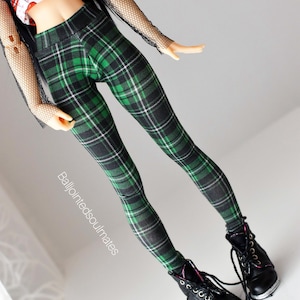 SLIM MSD BJD Minifee 1/4 Green & Black Plaid leggings