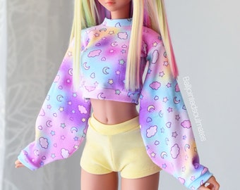 SD BJD Smartdoll Feeple60 1/3 Kawaii Pastel Skies pullover with Balloon sleeves