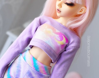 SLIM MSD BJD Minifee 1/4 Lilac Pastel Moon crop top