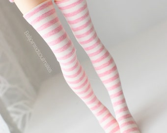 SLIM MSD BJD Minifee 1/4 Pastel pink striped stockings