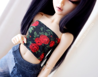 Top senza spalline SLIM MSD BJD Minifee 1/4 Midnight rose