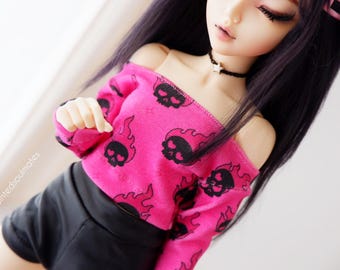 Blusa ombro a ombro SLIM MSD BJD Minifee 1/4 Punk Princess