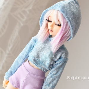 SLIM MSD BJD Minifee 1/4 Blue Skies Crushed Velvet Hoodie