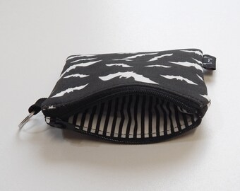 Handmade Gothic Bat Coin Purse With Wings | Bat Zipper Wallet