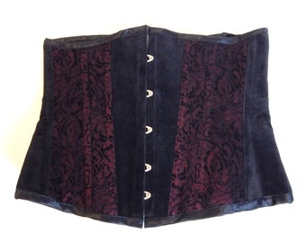 Corset, Gothic Corset, Lace Corset, Burgundy Corset, Black Corset, Waist Corset, Velvet Corset, Gothic Clothes, Lace Front Corset, Corsets