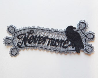 Bookmark Nevermore Raven, Bookmark Decor, Home Gothic Raven Decor, Gothic Decoration, Nevermore Raven Gothic, Gothic Lace Decoration, Raven