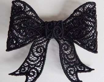 Gothic Hair Accessory, Gothic Dark Hair Bow, Elegant Laced Gothic Hair Clip, Gothic Barrettes, Unique Style, Perfect Gift for Gothic Lover