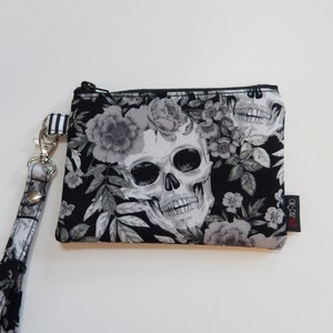 Porta-moedas de caveira gótica - Presente assustador feito à mão, carteira de Halloween