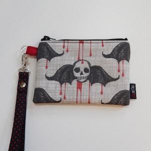 Gothic Totenkopf Fledermaus Geldbörse - Halloween, Alt Geschenk, Handgefertigte Geldbörse, Gruseliger Gothic Stil, Einzigartiges Geschenk für Fledermaus Liebhaber