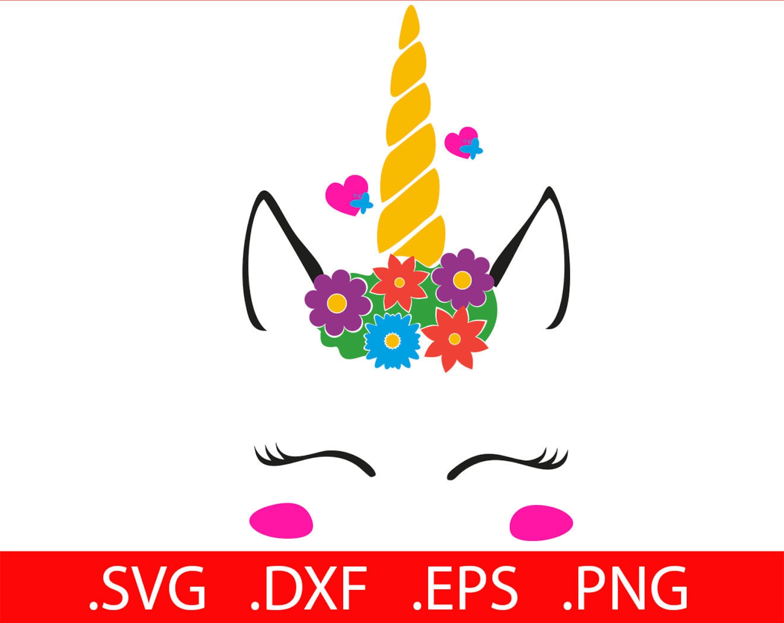 Flower Unicorn SVG Files Unicorn SVG Unicorn Face SVG Unicorn Etsy