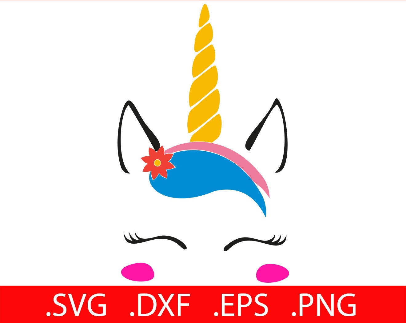 Flower Unicorn SVG Files Unicorn SVG Unicorn Face SVG Unicorn Etsy