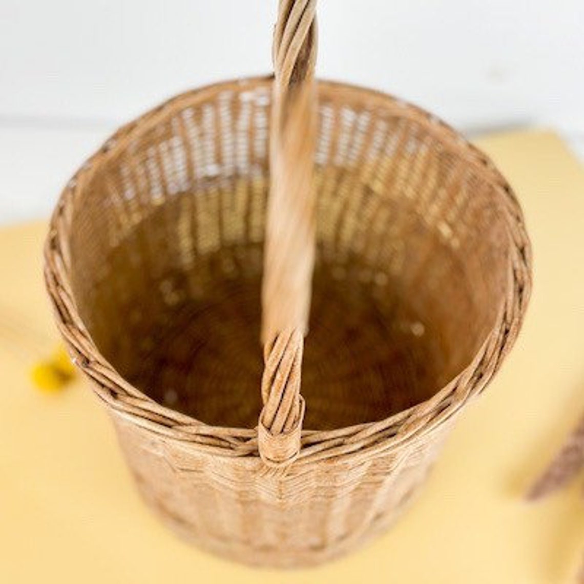 Runder Korb mit Henkel Großer rustikaler Weidenkorb als | Etsy