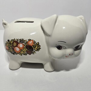 Rare Vintage Corning SPICE OF LIFE Pottery Pig Piggy Bank No Plug.