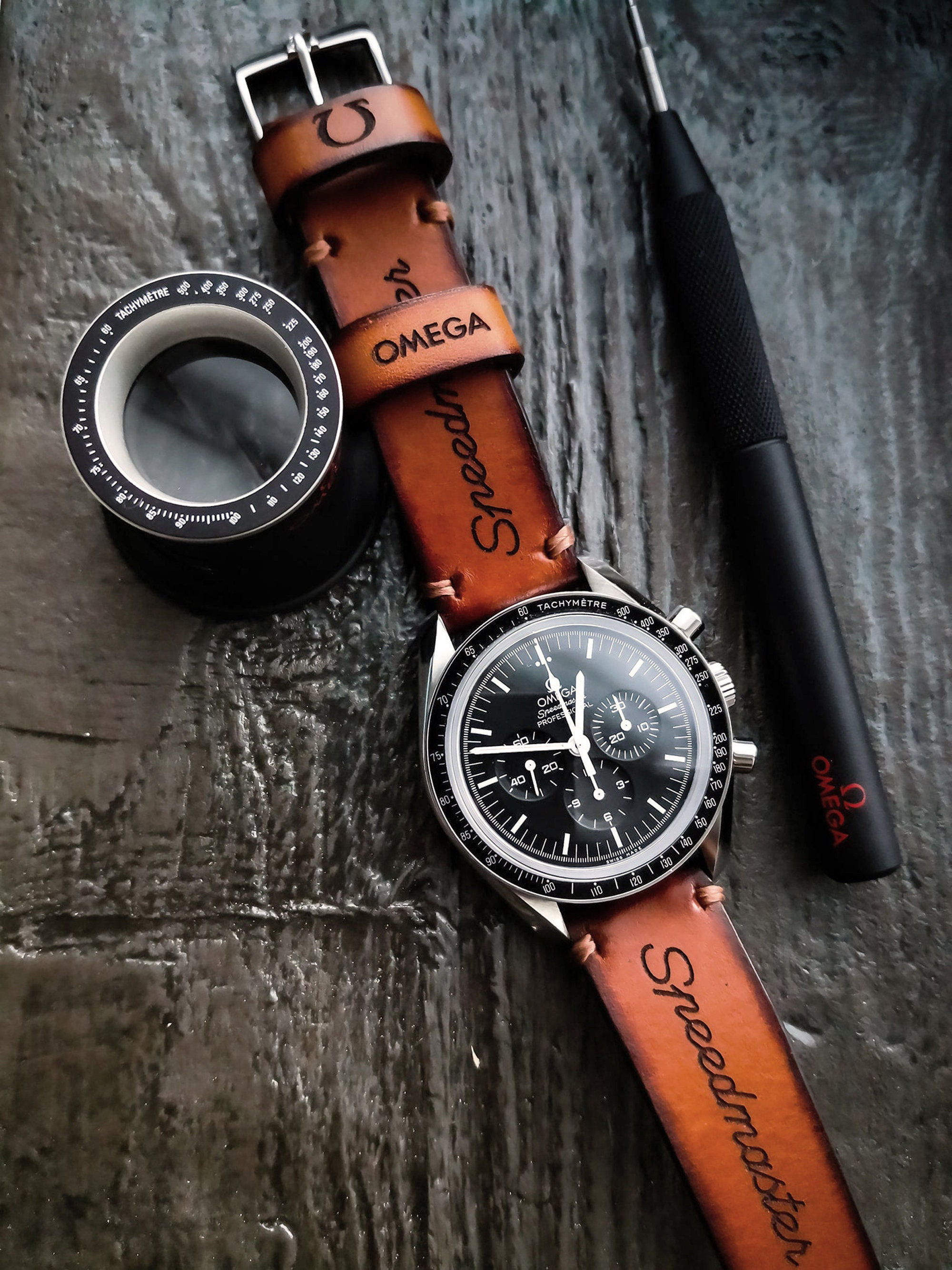 OMEGA Speedmaster Watch Strap Brown Tan 