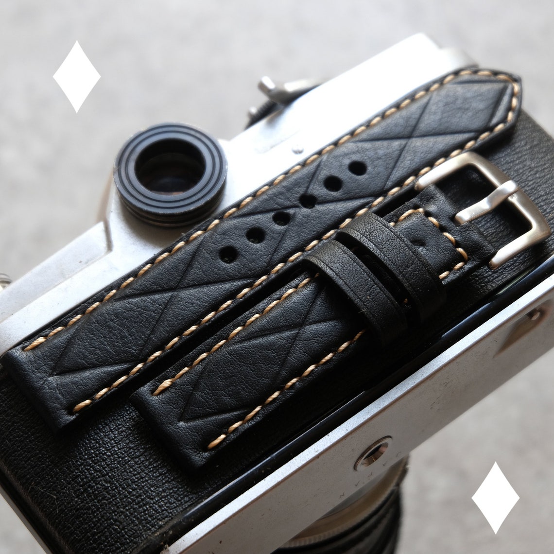 Watch Strap Cross II Collection Black Color.leather Watch Band Etsy