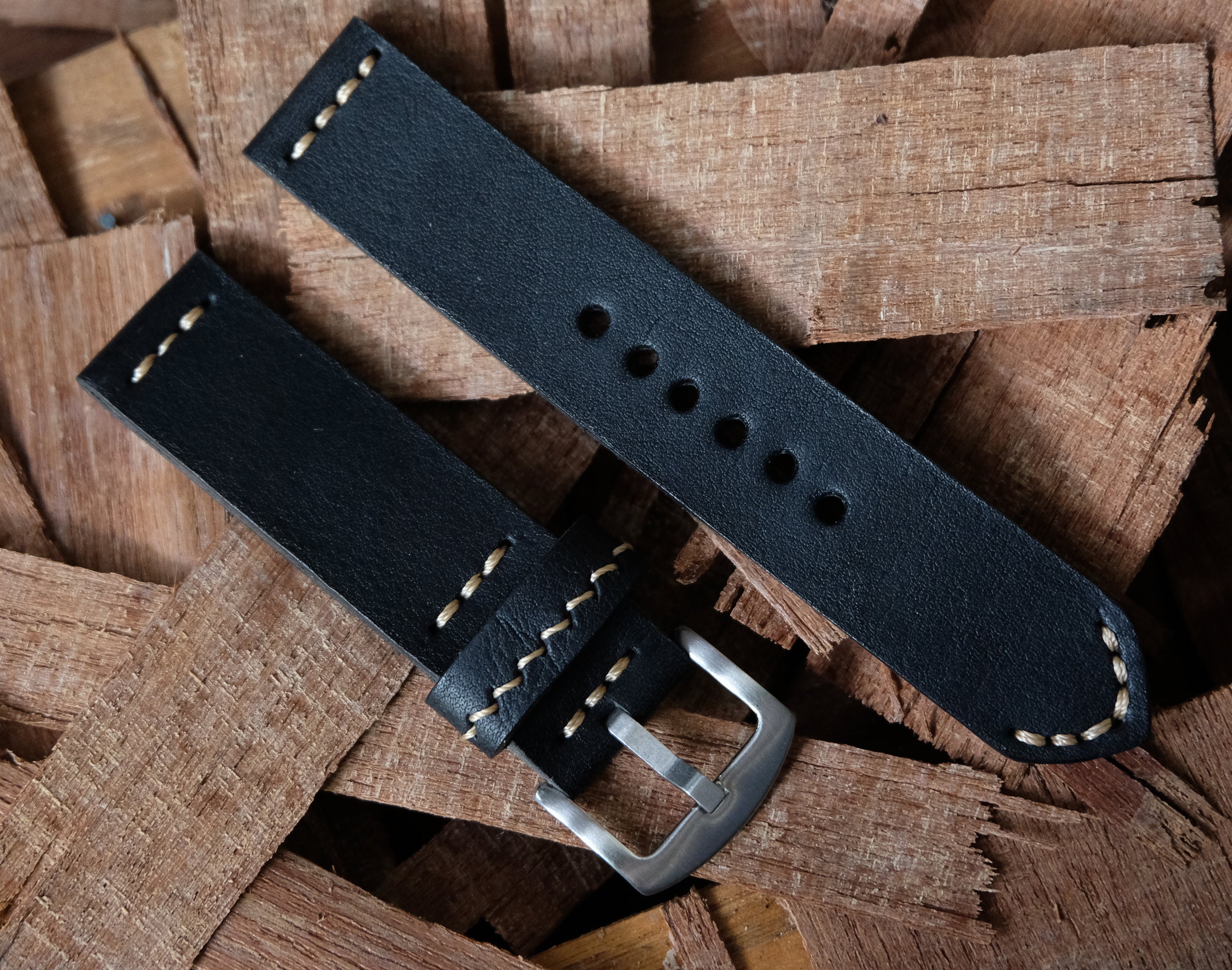 Watch Strap leather black color.Leather Watch Band 18 mm Etsy