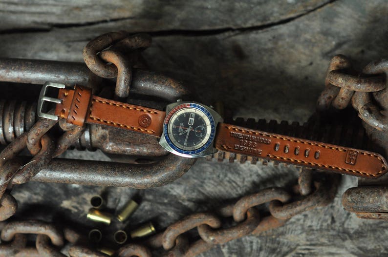 Leather Watch Band AMMO Watch Strap 20mm 22mm 24 Mm. With High Etsy