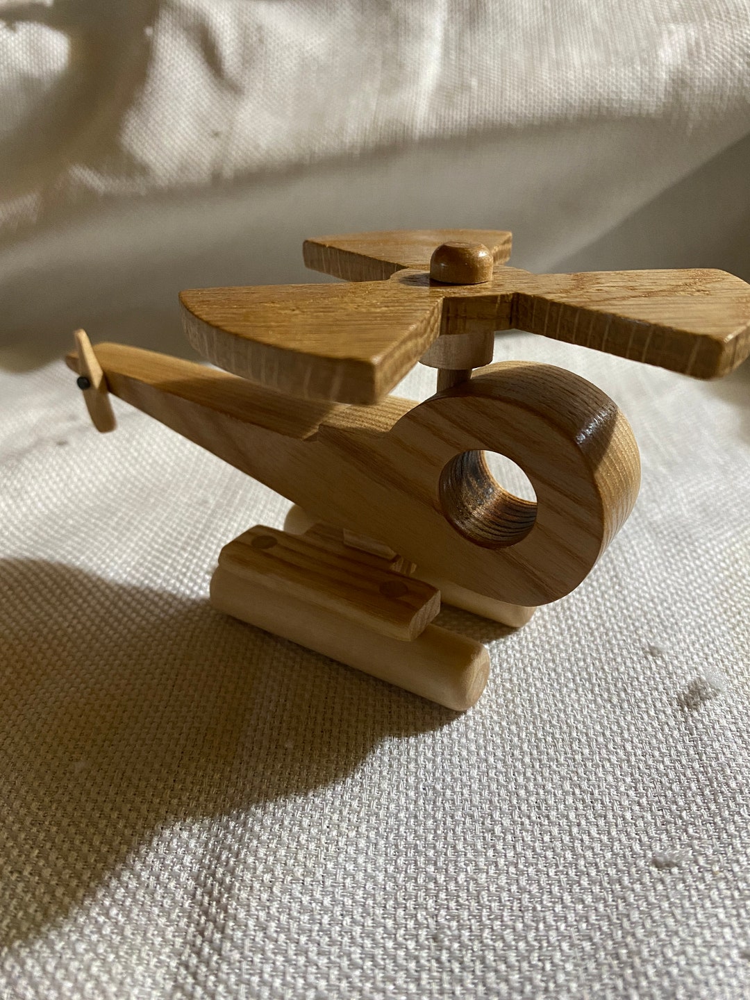 Hand Held Rotor Toy Wooden Mini Helicopter Toy: Spinning Rotors, Pontoon Style - Etsy