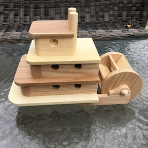 Wooden Toy Riverboat: Ash, Cherry, and Poplar Paddle Boat