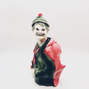 Vintage German Man Shaped Liquor Decanter, Vintage Barware, Vintage Collectibles, Ceramic Decanters, Collectible Decanters, Gifts for Him