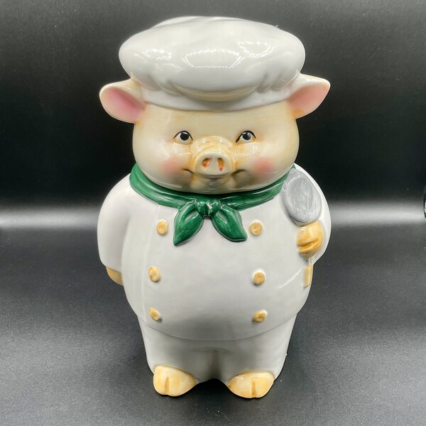 ADORABLE Vintage Chef Pig Cookie Jar, Vintage Cookie Jar, Cookie Jars, Pig Collectibles, Pig Lovers, Vintage Decor, Vintage Christmas