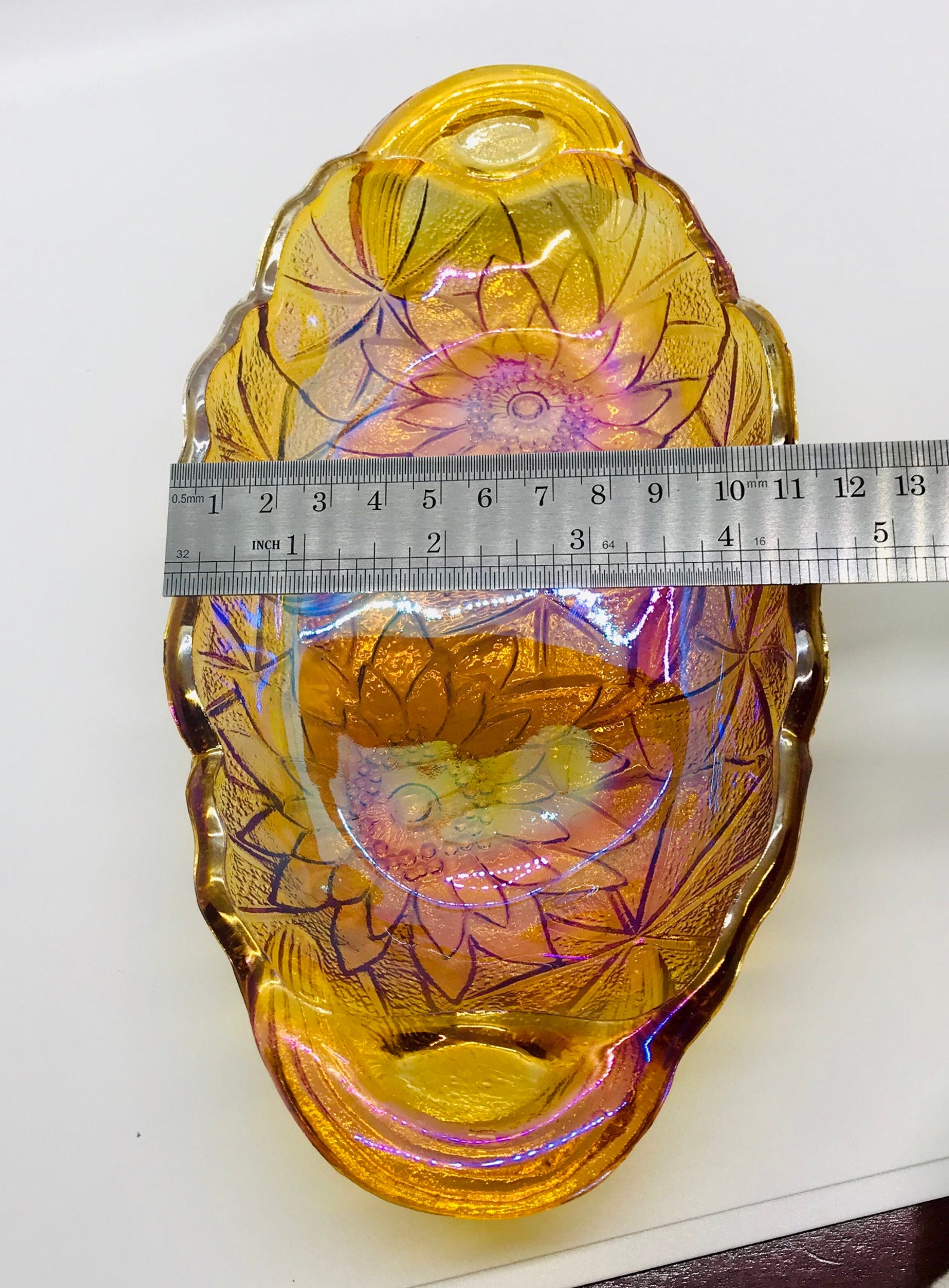 Vintage Orange Carnival Glass Candy Dish Carnival Glass Etsy Norway