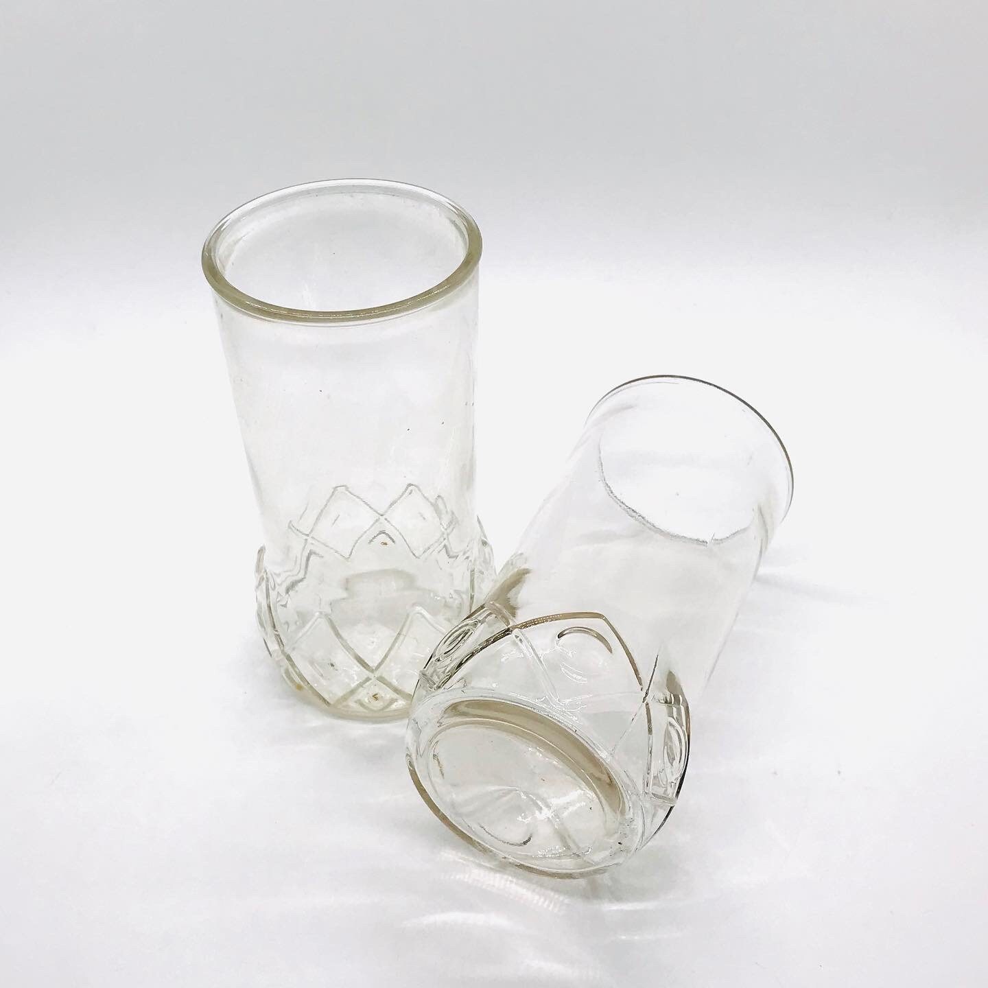 Lovely set of two vintage 1950s Juice glasses embossed Etsy