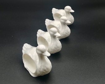 Vintage Napkin Rings, Vintage Napkin Holders, Swan/duck/bird Napkin Rings, Table Decor, Vintage Dinning Room Decor, Vintage Porcelain