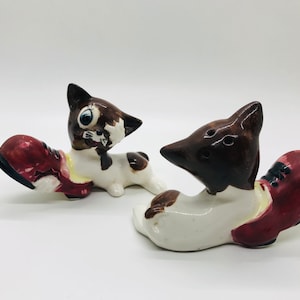 Cute Vintage Cat Salt and Pepper Shakers, Vintage Salt and Pepper Shakers, Salt and Pepper Shaker Collection, Cat Collectors, Cute Shakers