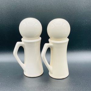 Unique set of large salt and pepper shakers, vintage salt and pepper shakers, made in Japan, ceramic salt and pepper shakers, unique.